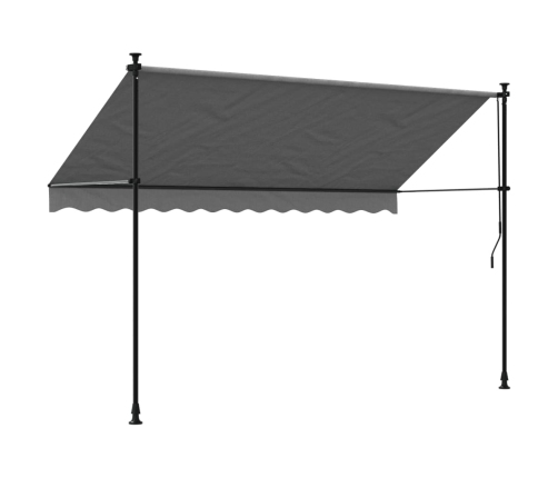 Toldo retráctil de tela y acero gris antracita 300x150 cm