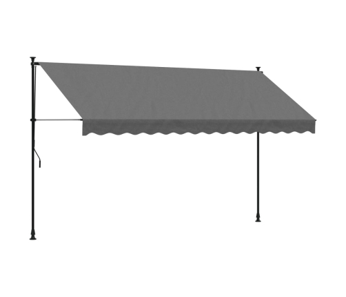 Toldo retráctil de tela y acero gris antracita 350x150 cm