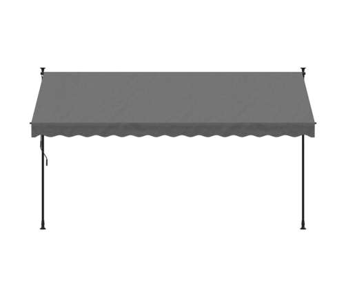 Toldo retráctil de tela y acero gris antracita 350x150 cm