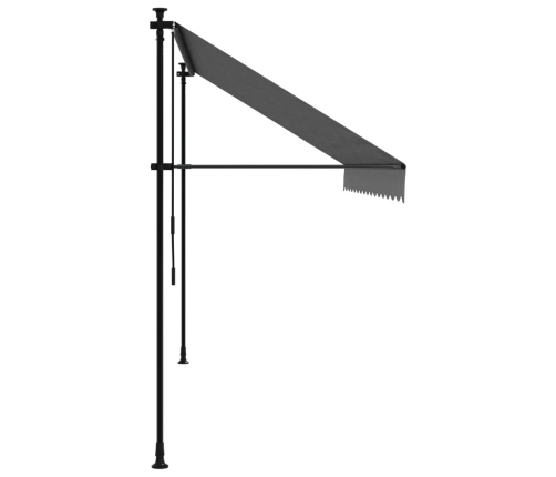 Toldo retráctil de tela y acero gris antracita 350x150 cm
