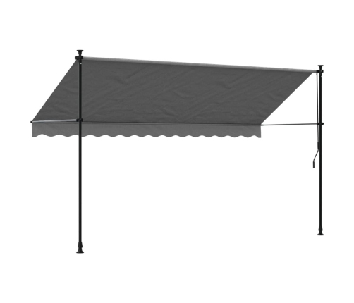 Toldo retráctil de tela y acero gris antracita 350x150 cm