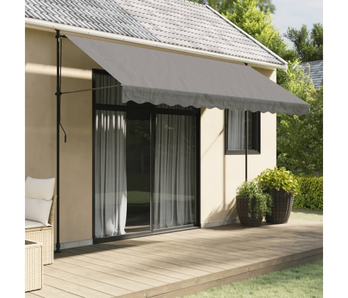 Toldo retráctil de tela y acero gris antracita 350x150 cm