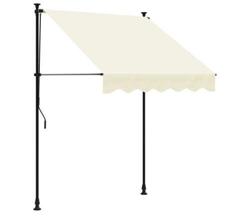 Toldo retráctil de tela y acero crema 150x150 cm