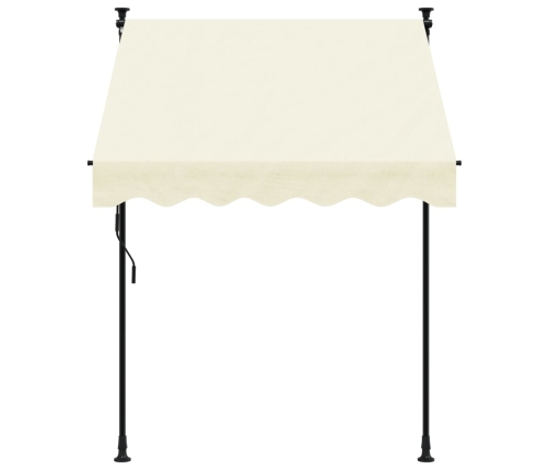 Toldo retráctil de tela y acero crema 150x150 cm