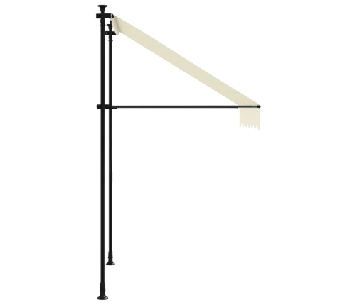 Toldo retráctil de tela y acero crema 150x150 cm