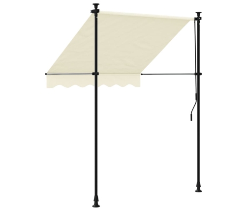 Toldo retráctil de tela y acero crema 150x150 cm