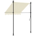 Toldo retráctil de tela y acero crema 150x150 cm