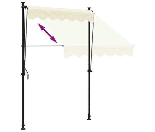 Toldo retráctil de tela y acero crema 150x150 cm