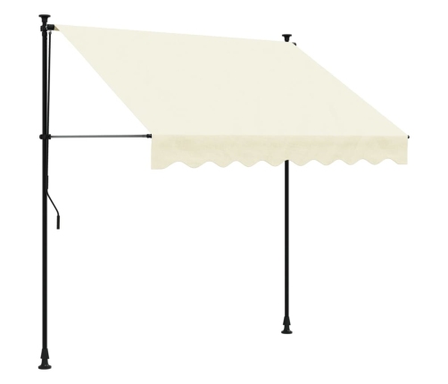 Toldo retráctil tela y acero crema 200x150 cm