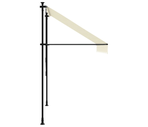 Toldo retráctil tela y acero crema 200x150 cm