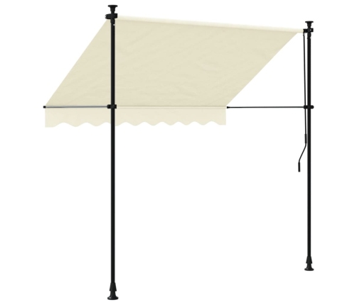 Toldo retráctil tela y acero crema 200x150 cm