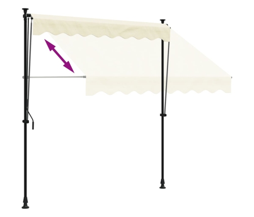 Toldo retráctil tela y acero crema 200x150 cm