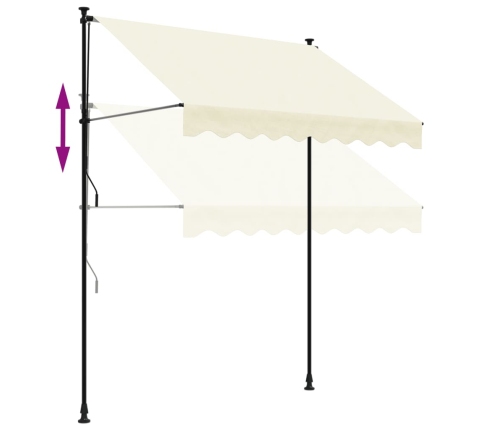 Toldo retráctil tela y acero crema 200x150 cm