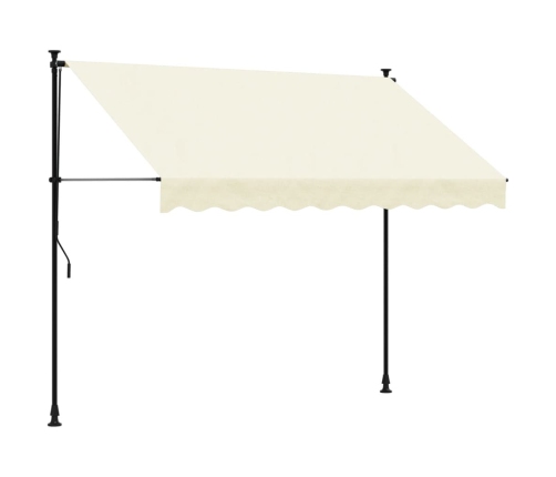 Toldo retráctil de tela y acero crema 250x150 cm