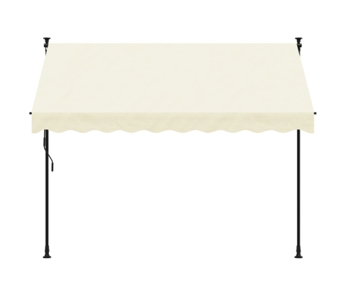 Toldo retráctil de tela y acero crema 250x150 cm