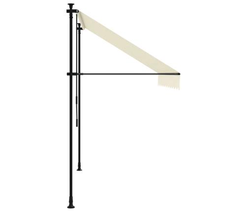 Toldo retráctil de tela y acero crema 250x150 cm