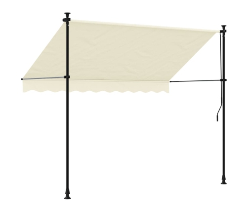 Toldo retráctil de tela y acero crema 250x150 cm