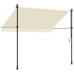 Toldo retráctil de tela y acero crema 250x150 cm