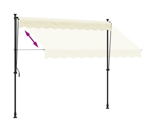 Toldo retráctil de tela y acero crema 250x150 cm