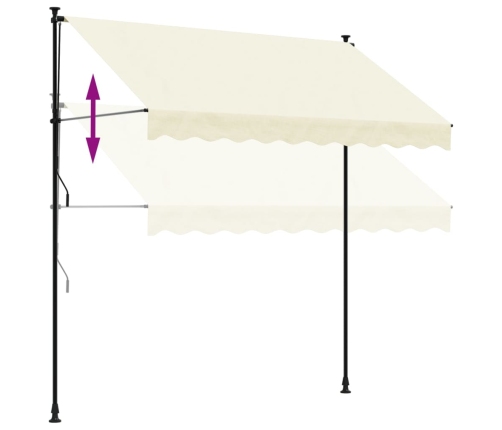 Toldo retráctil de tela y acero crema 250x150 cm