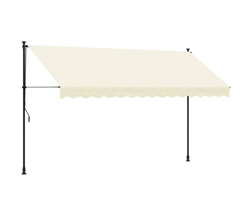 Toldo retráctil de tela y acero crema 350x150 cm