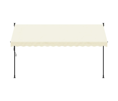 Toldo retráctil de tela y acero crema 350x150 cm