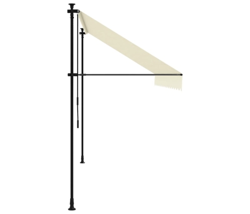 Toldo retráctil de tela y acero crema 350x150 cm