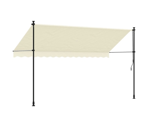 Toldo retráctil de tela y acero crema 350x150 cm