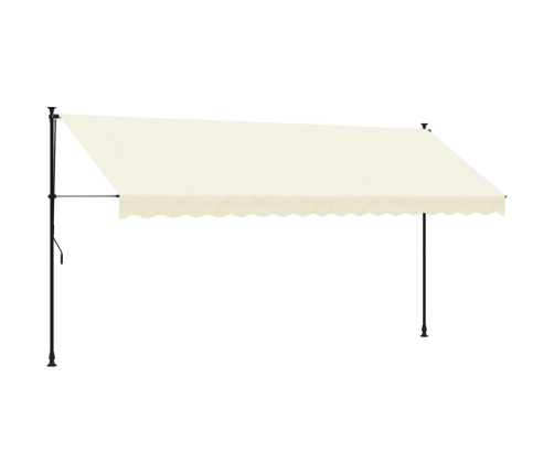Toldo retráctil de tela y acero crema 400x150 cm
