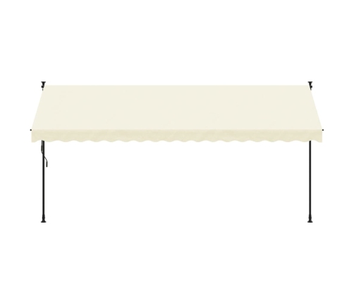 Toldo retráctil de tela y acero crema 400x150 cm