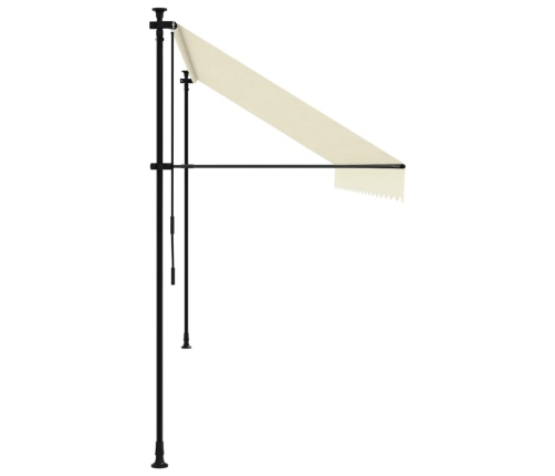 Toldo retráctil de tela y acero crema 400x150 cm