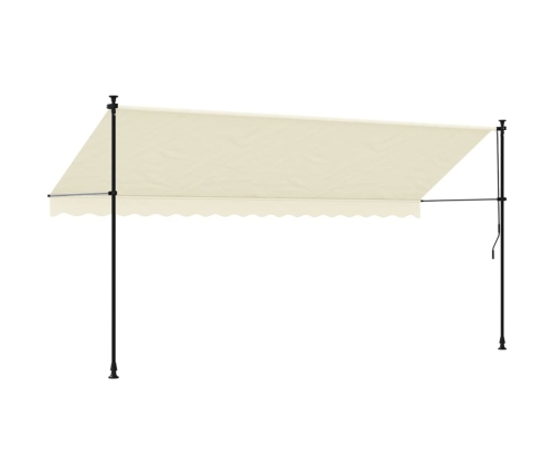 Toldo retráctil de tela y acero crema 400x150 cm