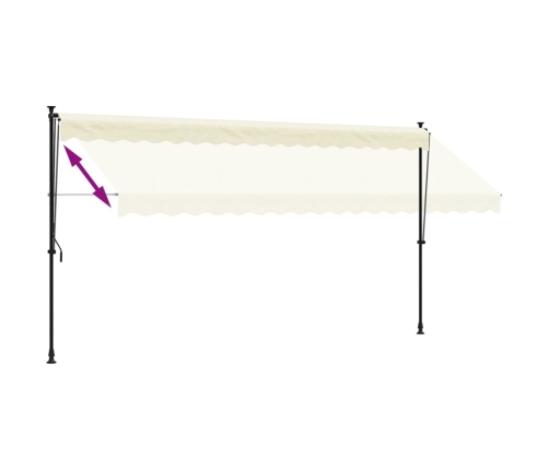 Toldo retráctil de tela y acero crema 400x150 cm