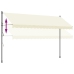 Toldo retráctil de tela y acero crema 400x150 cm