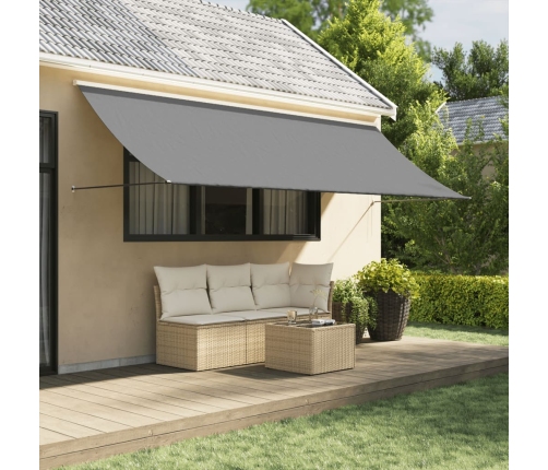 Toldo retráctil de tela y acero gris antracita 350x150 cm