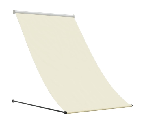 Toldo retráctil de tela y acero crema 100x150 cm