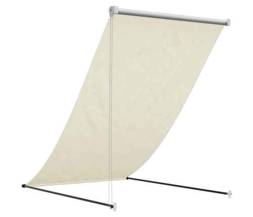 Toldo retráctil de tela y acero crema 150x150 cm