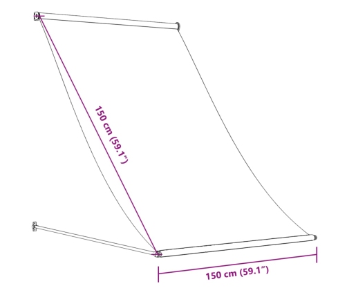 Toldo retráctil de tela y acero crema 150x150 cm