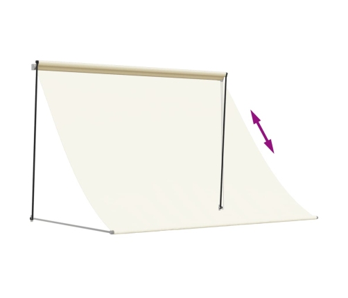 Toldo retráctil tela y acero crema 200x150 cm