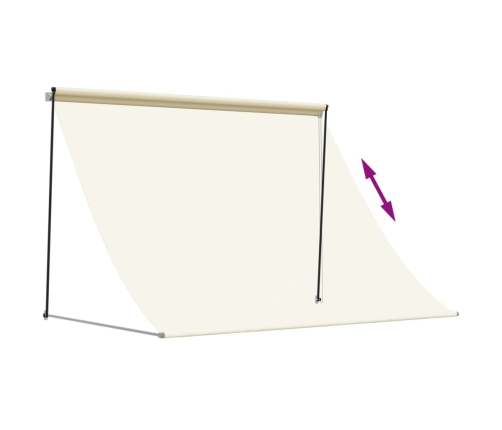 Toldo retráctil de tela y acero crema 250x150 cm