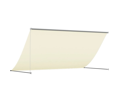 Toldo retráctil de tela y acero crema 300x150 cm