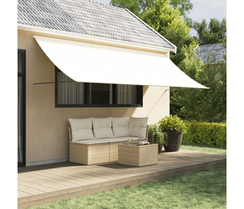 Toldo retráctil de tela y acero crema 350x150 cm