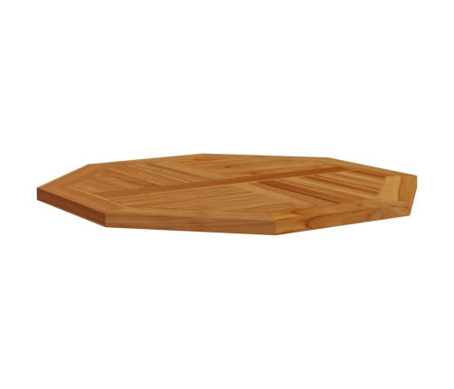 Tablero de mesa octogonal de madera maciza de teca 80x80x2,5 cm