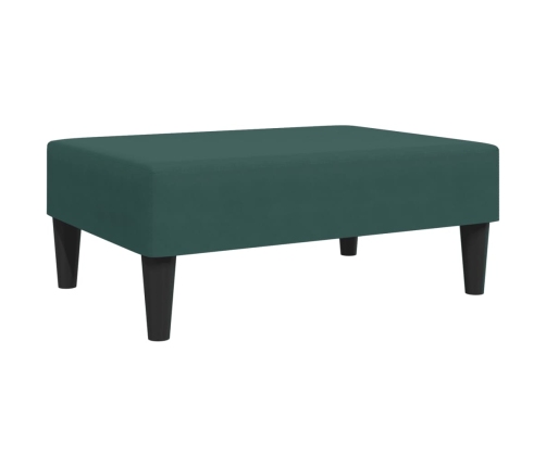 Sofá cama 2 plazas y almohadas taburete terciopelo verde oscuro