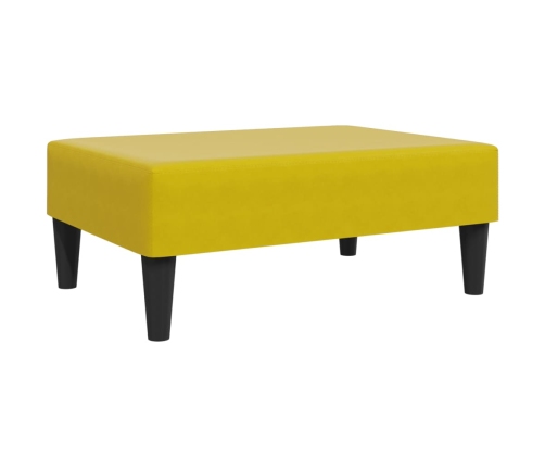 Sofá cama 2 plazas con almohadas taburete terciopelo amarillo