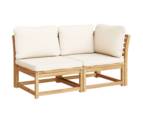 Set de muebles de jardín 4 pzs y cojines madera maciza acacia