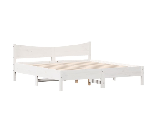 Estructura de cama sin colchón madera maciza blanca 200x200 cm