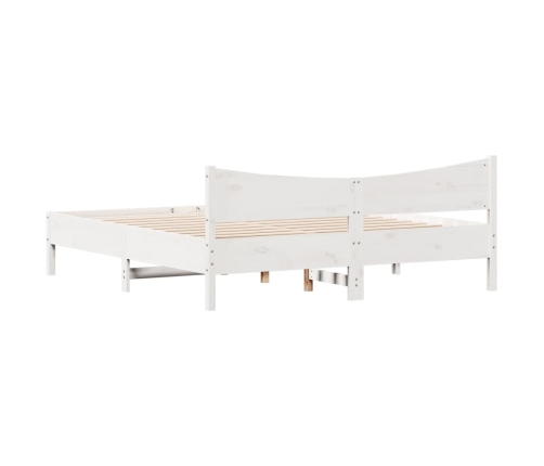 Estructura de cama sin colchón madera maciza blanca 200x200 cm