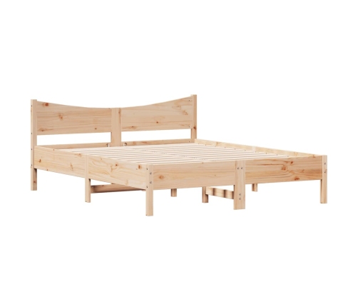Estructura de cama sin colchón madera maciza de pino 160x200 cm