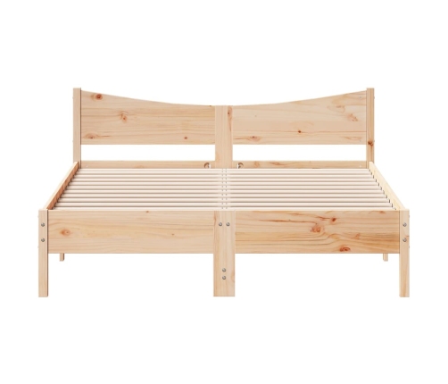 Estructura de cama sin colchón madera maciza de pino 160x200 cm